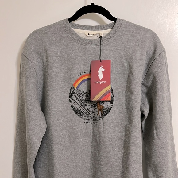 BRAND NWT Cotopaxi Men S Traveling Llama Organic Crew Sweatshirt in Heather - Picture 5 of 11